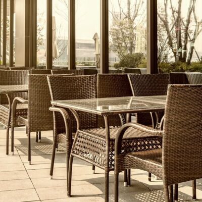 Restaurant Patio with tables and chairs - Service to your client includes the state of your property in hospitality industries.